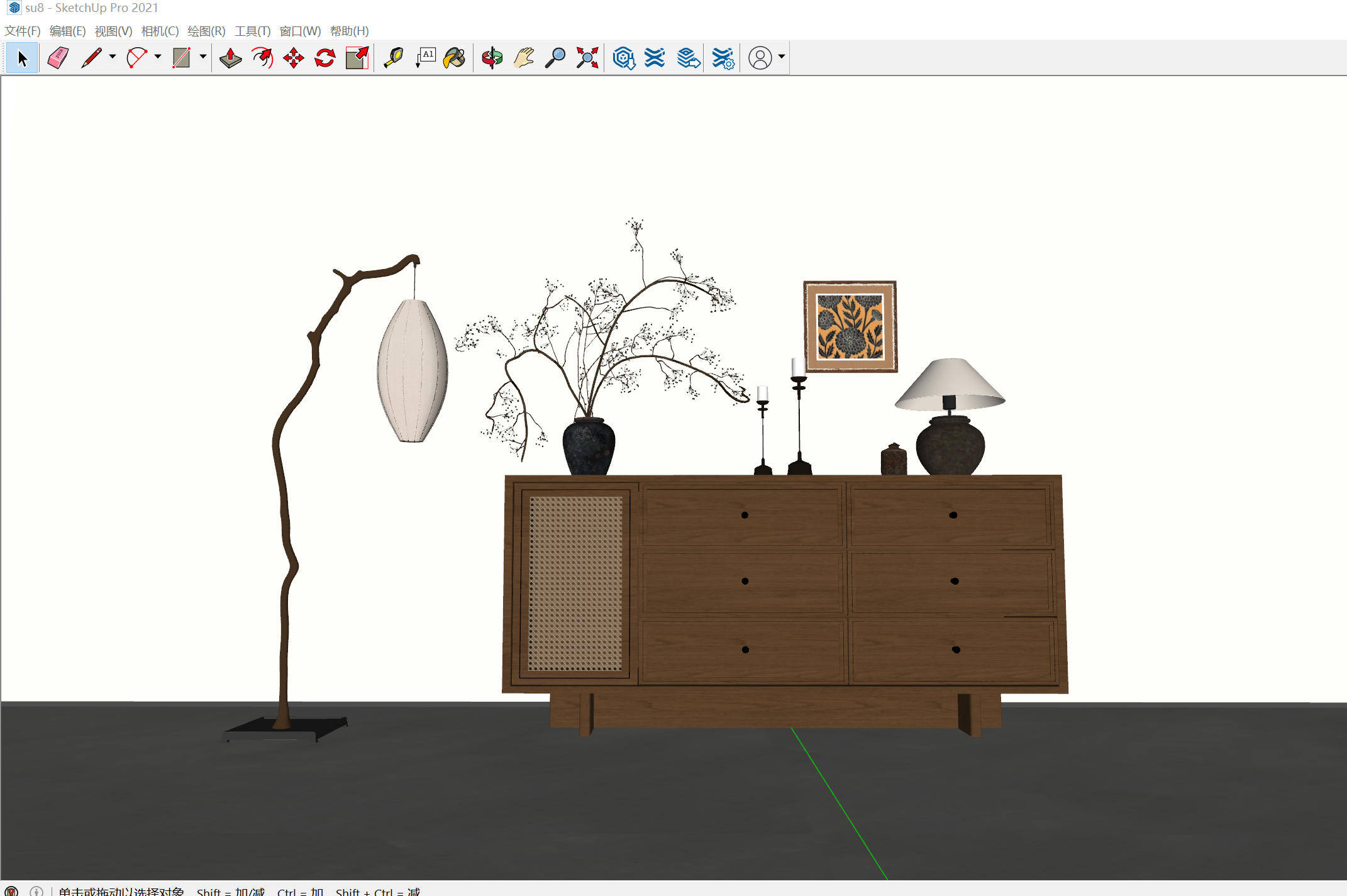 3ds Max 转 SketchUp 后的效果图